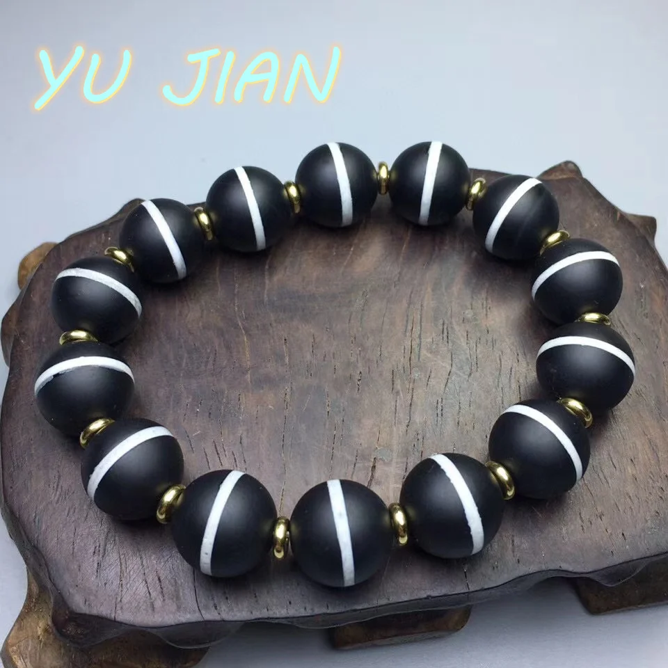 

Hot Selling Jewelry Natural Agate Vintage Dzi Bracelet Charm Ladies Men Fashion Hand Carved Bangle Accessories