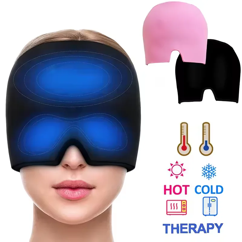 Migraine Relief Hat headache hat Gel Hot Cold Therapy Ice Cap For Relieve Pain Head Massage Cap Stress Relief Sleeping Eye Mask