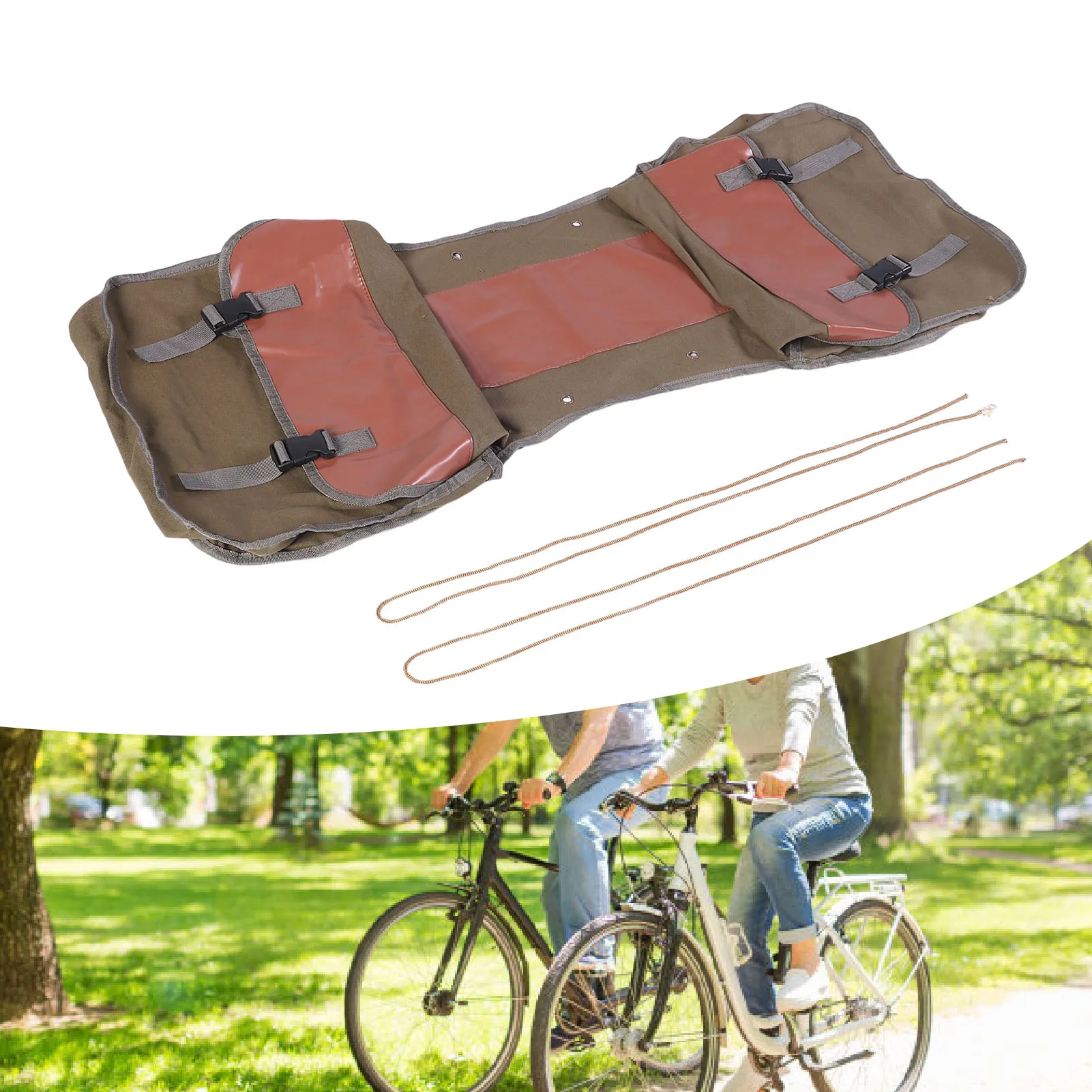 자전거 후면 랙 가방 30-35L 조절 가능한 용량 49KG 하중 지지 반사 포켓 탑 캔버스 자전거 가방 장거리 라이딩용