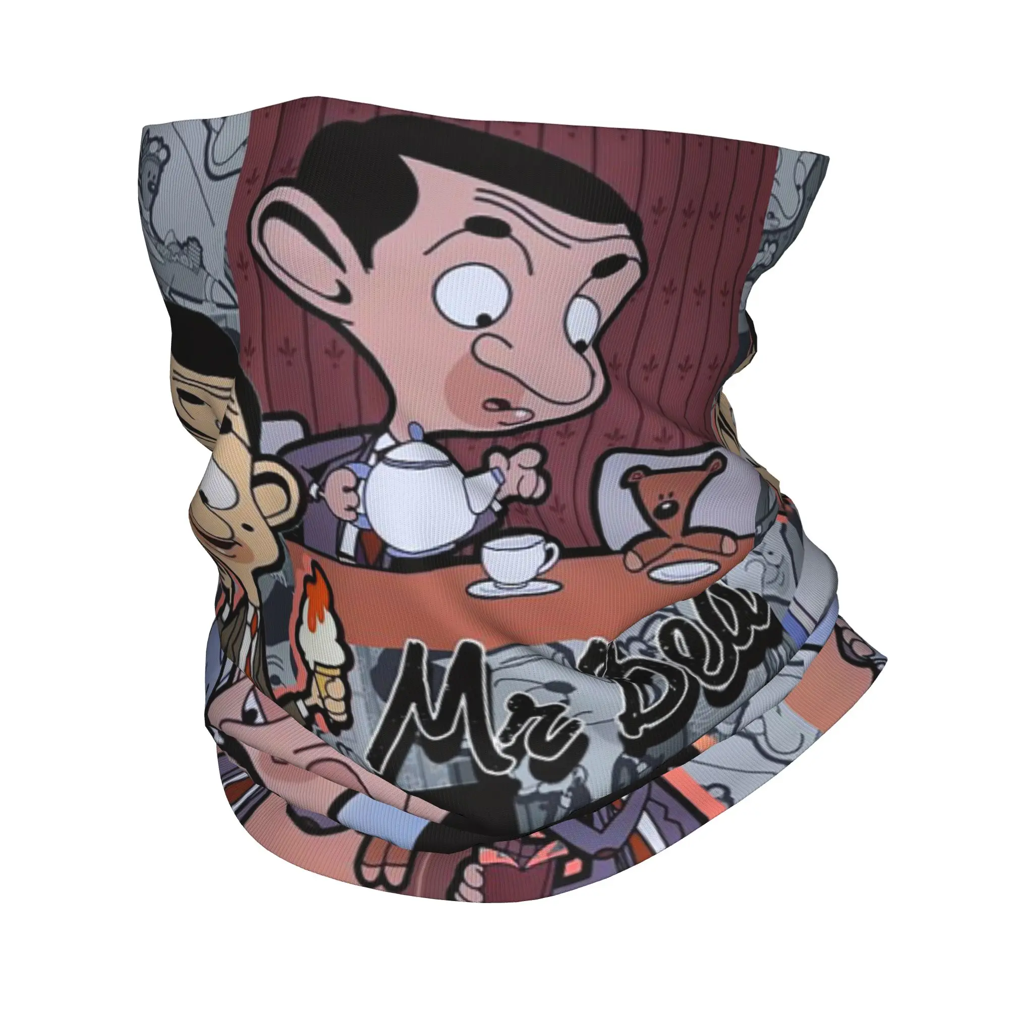 Mr. Bean Cartoon Bandana Neck Cover Printed Wrap Mask Scarf Multifunction Headwear Running Unisex Adult Windproof