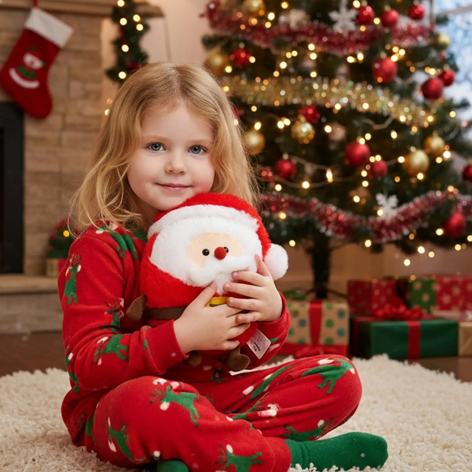 Kerst pluche decoraties 7-inch zacht speelgoed pop decor realistische festival pop voor kinderen vakantie binnen huis verjaardag slaapkamer auto