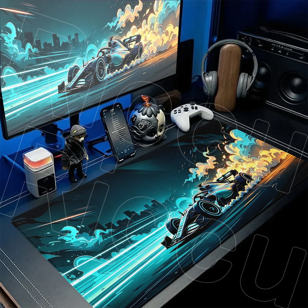 New Art Design Racing Cars Pattern Cool Gaming Mouse Pad 90x40cm PC Gamer Desktop Decor Carpet XXL Office Non-slip Keyboard Mats