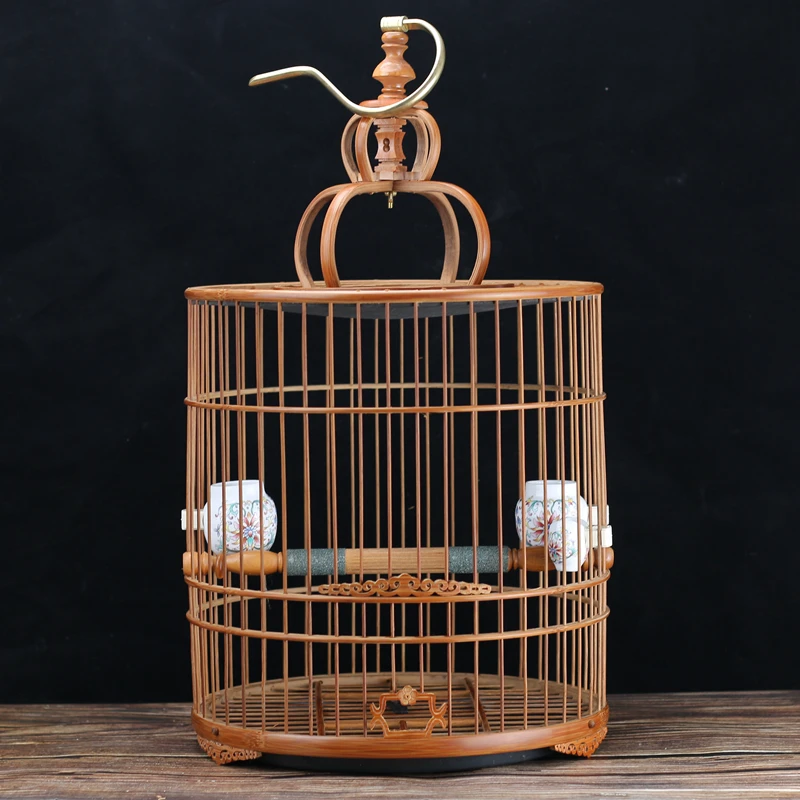 

Wax billed bamboo bird cage, purple bamboo, old bamboo, polished bamboo skin, handmade flat bottom, old bamboo,