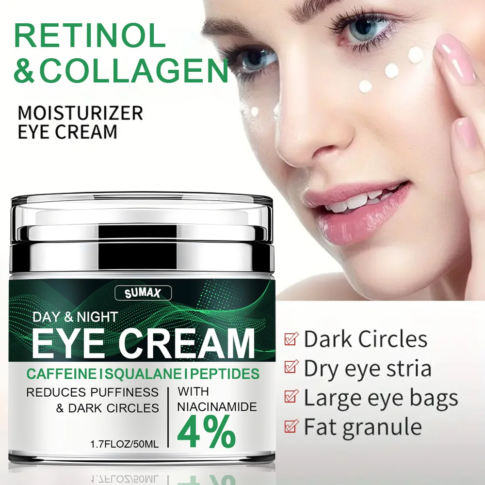 50ml Retinol Eye Cream Day and Night Anti Dark Circles Eye Puffiness Repair Moisturizing Firming Creams Eyes Skin Care Products