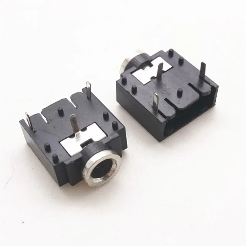 100PCS PJ3F07 PJ-307 3.5mm 3Pin 5Pin 3.5 Headphone Female 1/8'' Jack Socket Audio Connector DIP PCB Mount Connecters