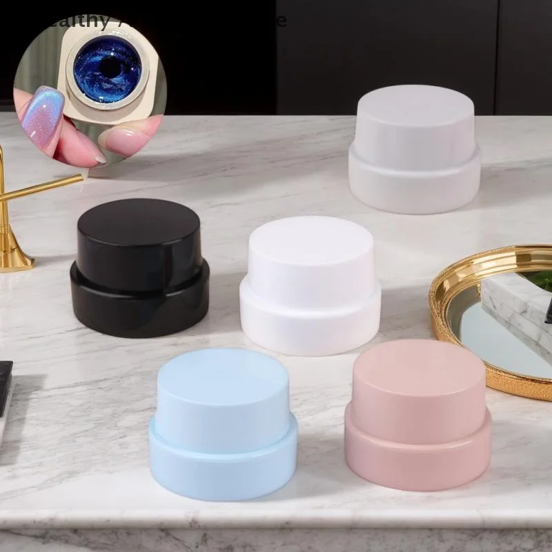 5g Leere Kunststoff Nail art Kosmetische Quadratische Behälter Glas Gesichtscreme Topf Nagel Gel Pulver Box Make-Up Lotion Werkzeug verpackung