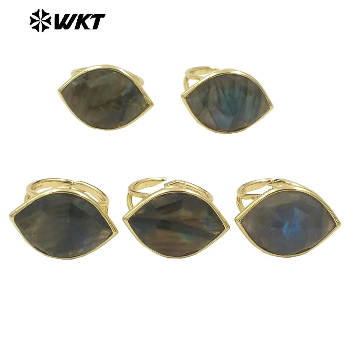 Imagem -02 - Anel de Pedra Reflexivo Glitter para Homens e Mulheres Anel de Pedra Banhado a Ouro 18k Acessórios Requintados Novos Wt-r519 Stone Eye Design