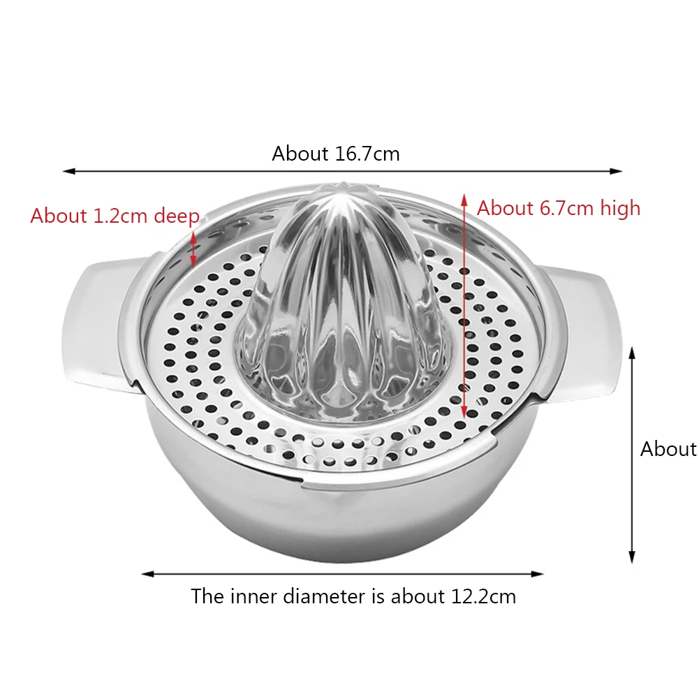 Manual Juicer Manual Citrus Juicer Stainless Steel Fruit Juicer Machine Detachable with Strainer Handle for Kitchen Bar