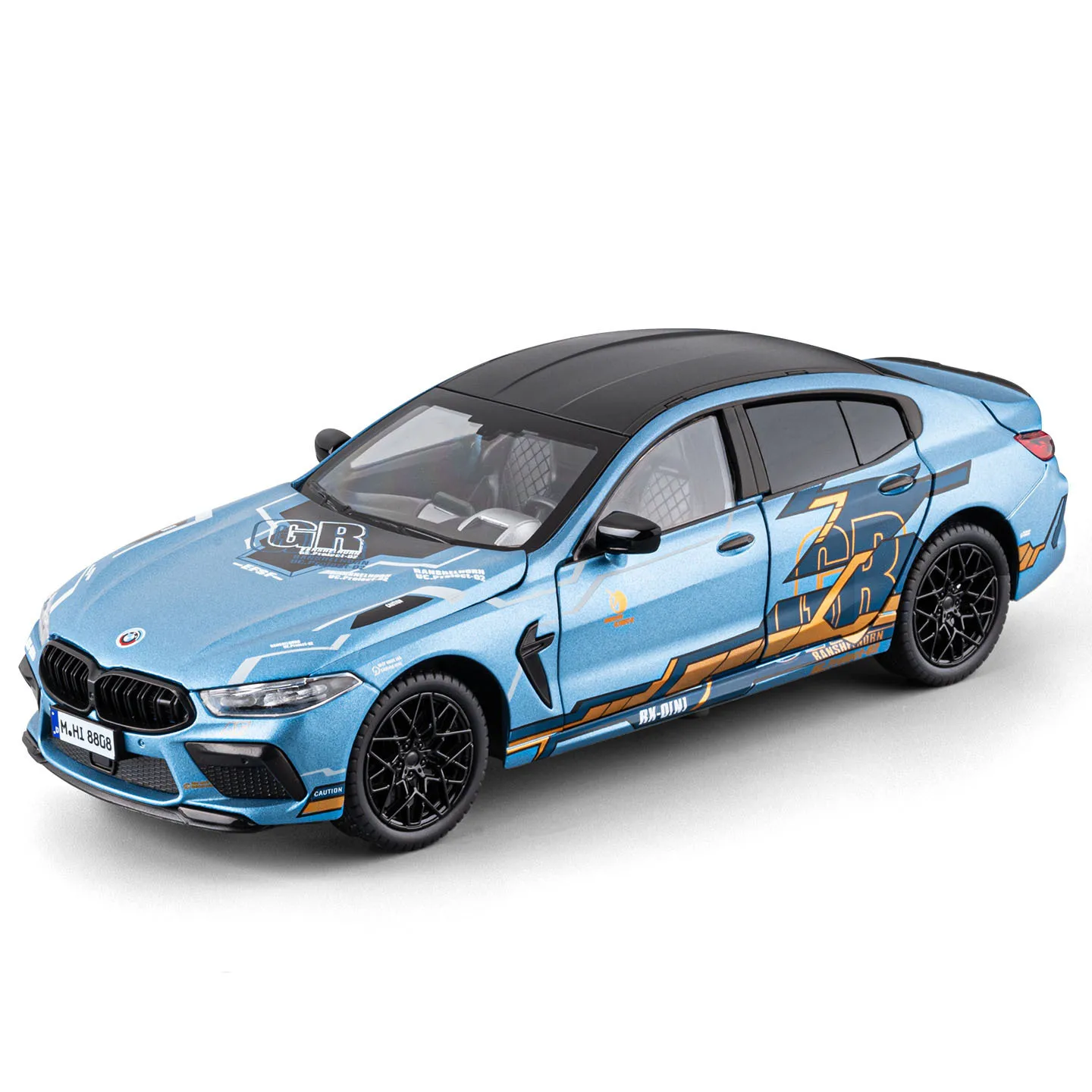 1:24 Alloy Metal Diecast Model Car Compatible With BMW M8 Gran Coupe Desktop Display Simulation Miniatures Holiday Gifts Party