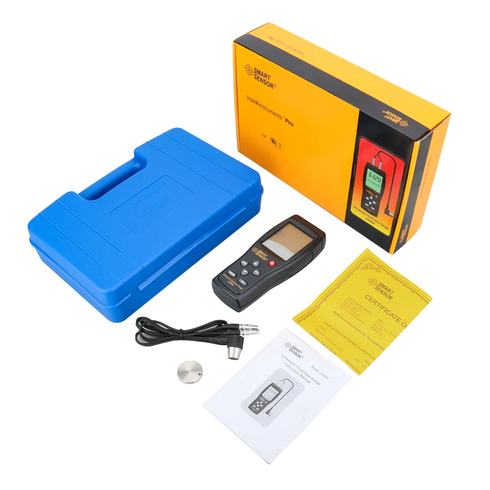 Ultrasonic Thickness Gauge Tester Sound Velocity Meter Metal Width Measuring Instrument 1.2 to 225MM For Steel Aluminium Plate