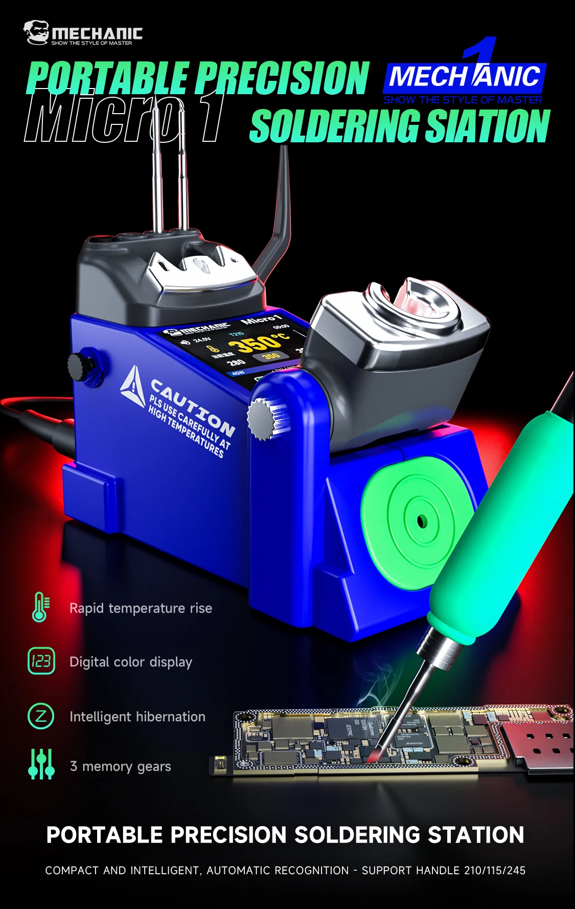 

MECHANIC MICRO 1 Multi-tool C210 Soldering Iron Station Chip Desoldering PCB SMD Welding Equipment Cell Phone Repair Tool Kit