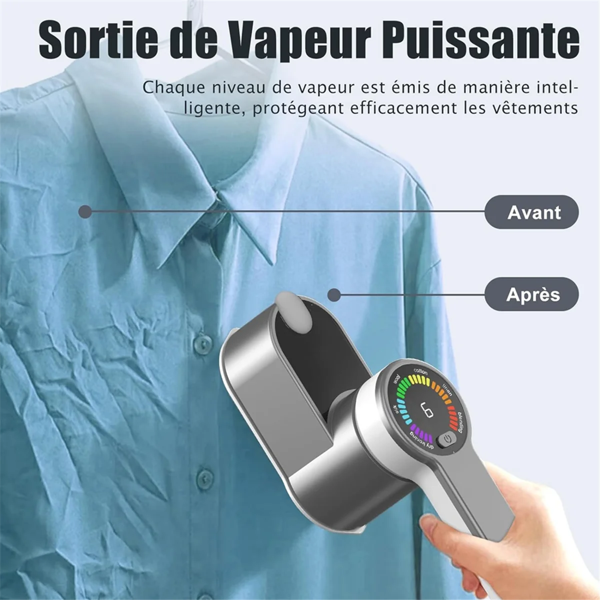 Vaporizador vertical para roupas: vaporizador de viagem de 1200 W com tanque de água de 120 ml - Vaporizador de roupas 2 em 1 Design úmido e seco Plugue americano