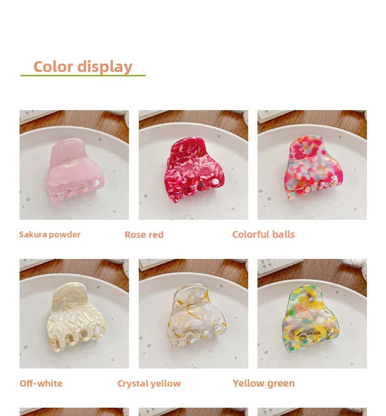 

Korean Acetate Colorful Claw Clip Back Head Mini Ponytail Hair Claw Stylish Premium Shark Clip Hair Accessories