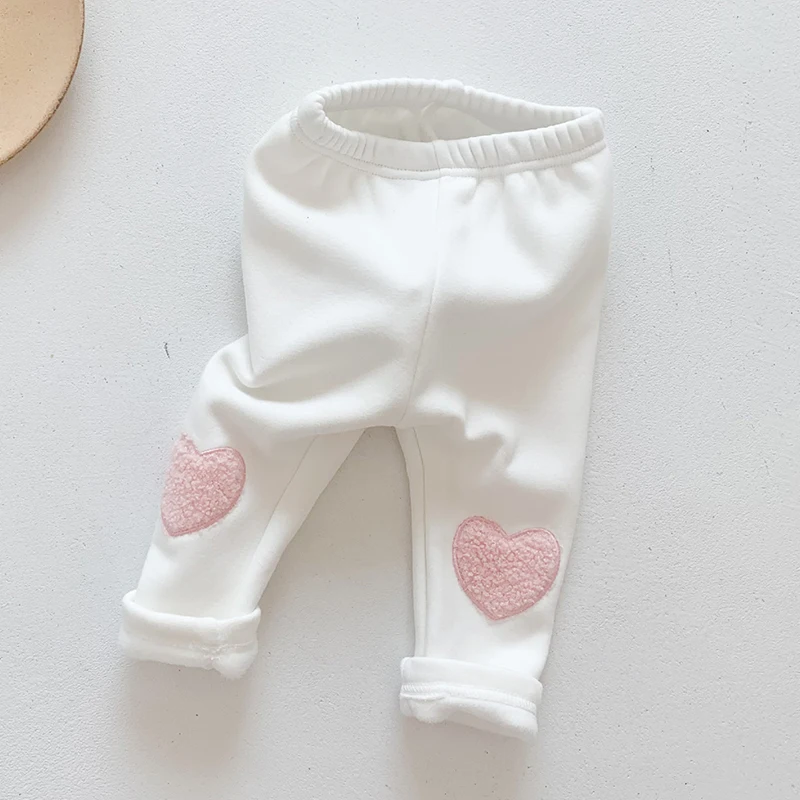 Winter Infant Baby Girls Loving Heart Printing Pants Children\'s Clothes Pants Newborn Baby Girls Thicken Pants