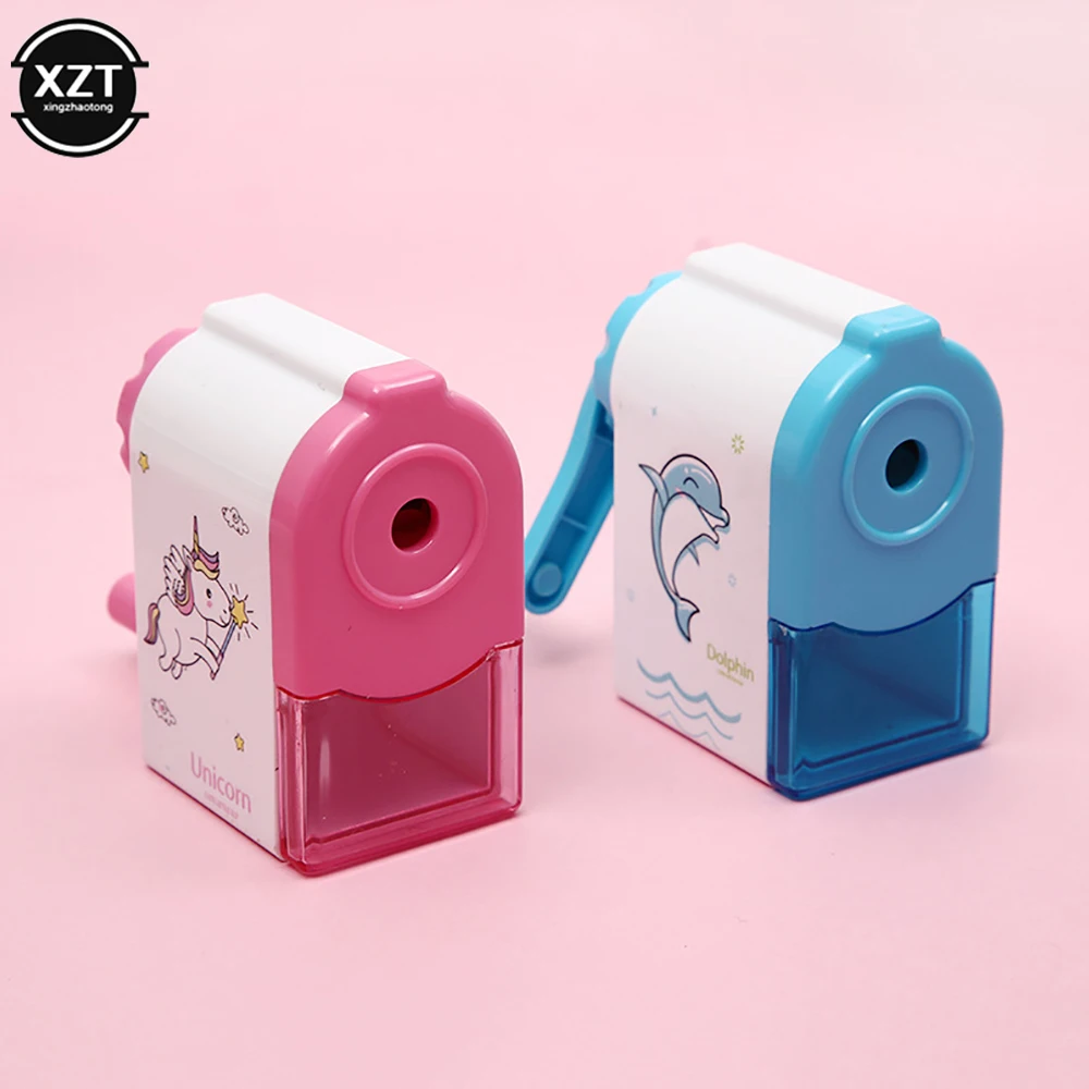 Pencil Knife Tools Cute Dolphin Rotary Pencil Sharpener Long Lasting Blade School Stationery Hand Crank Sharpeners for Childen