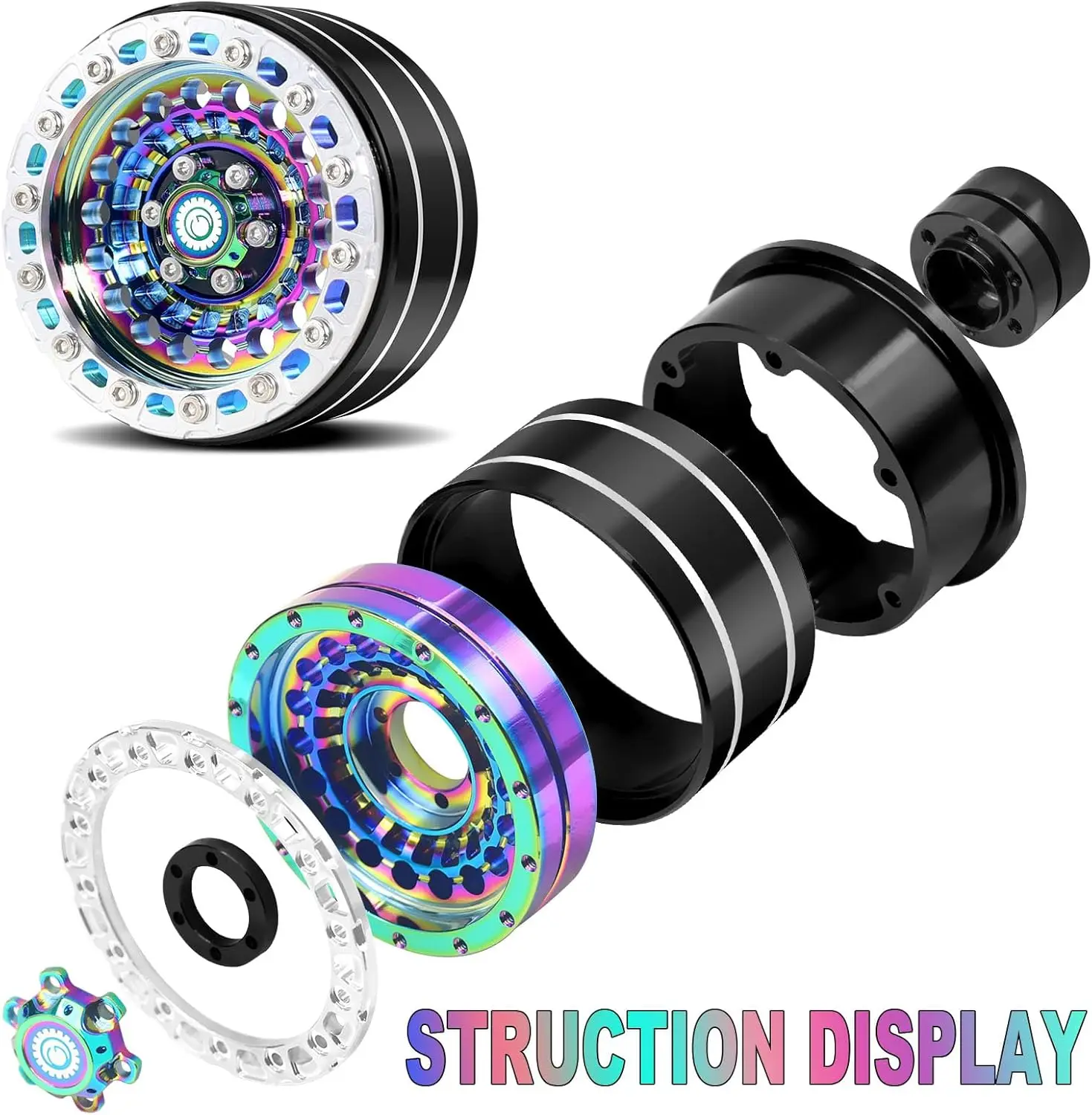 OGRC 1.9 RC Wheels Aluminum Beadlock Wheels for 1/10 RC Crawler SCX10 TRX4 VS4-10 Gen8