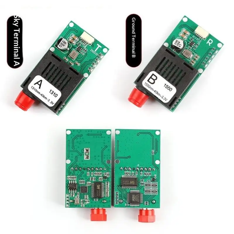 TTL Optical Transceiver Module High Sensitivity DC 5V 26V FC Port 40KM Transmission for Drone Forest Fire Monitoring