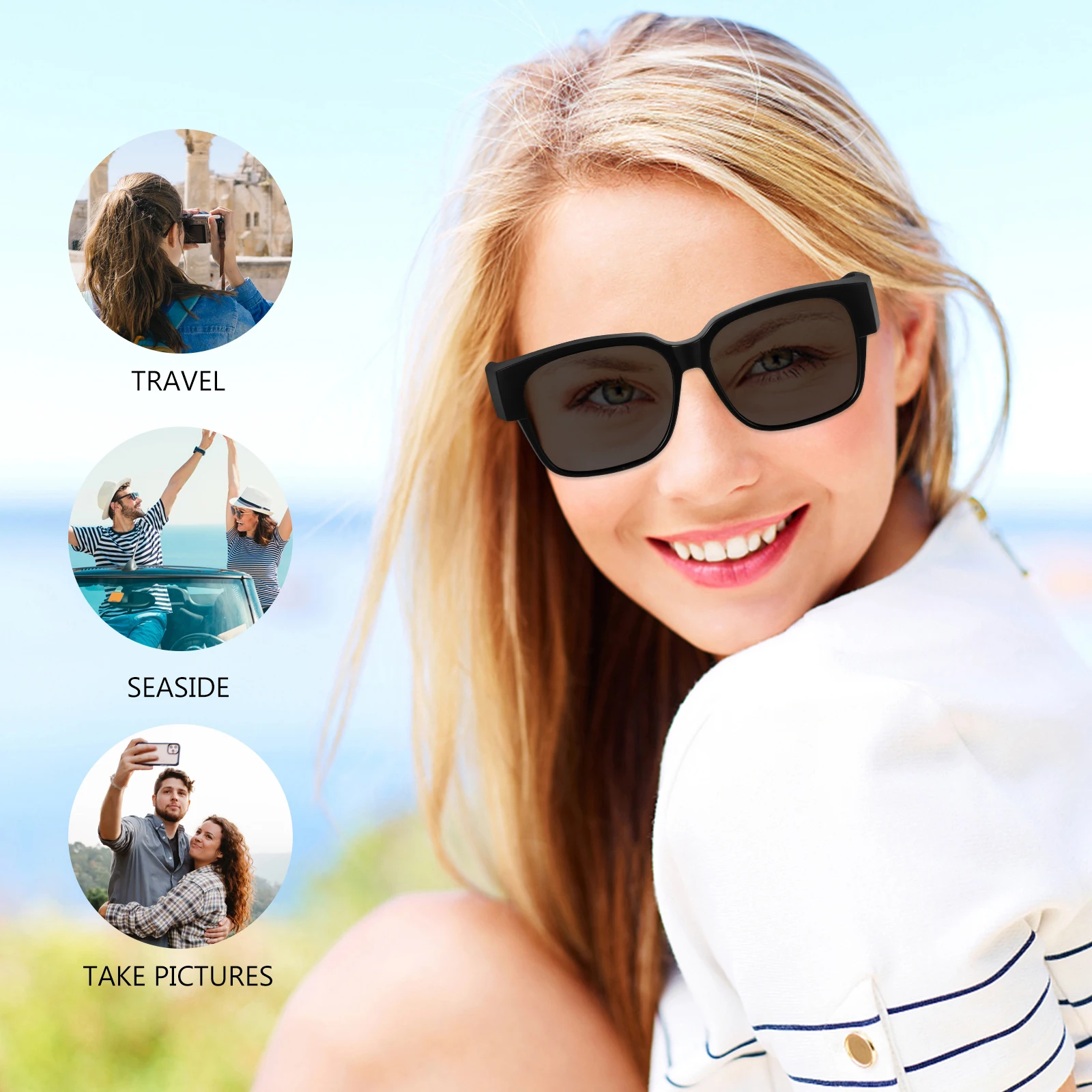 

Black Frame Gray Lens Sunglasses Driving Fishing Lightweight Durable Fashion Round Mirror Black Sunglasses Women Men Outdoor
