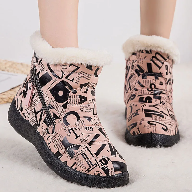 Snow Boots Women Casual Boots Ladies Waterproof Ladies Shoes Keep Warm Shoes Woman Fur Platform Botas Mujer Winter Footwear