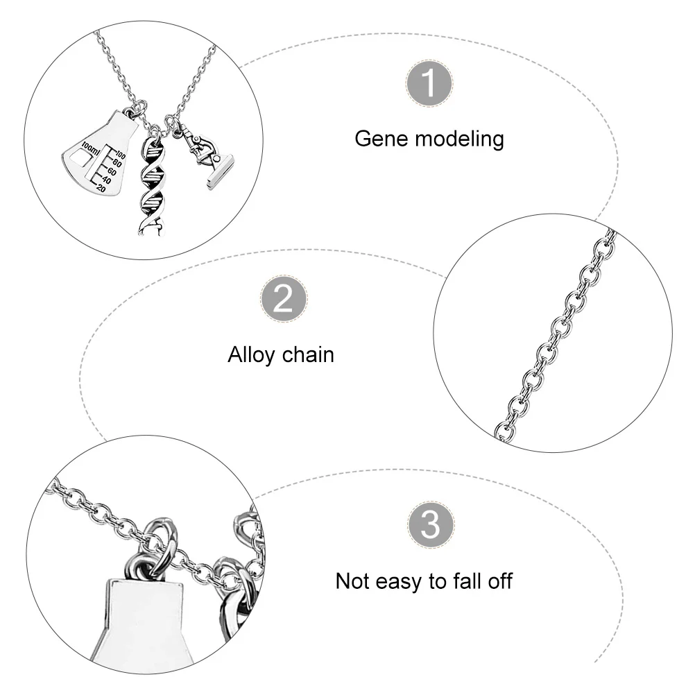 

Microscope Necklace Creative Pendant Necklace Elegant Neck Chain Suitable for Theme Parties Travel Daily Shopping Gift