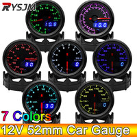 AD 52mm Boost Gauge 7 Colors LED Dual Display Water Temp Oil Temp Oil Pressure Voltmeter Air Fuel Ratio EGT Tachometer Car Gauge