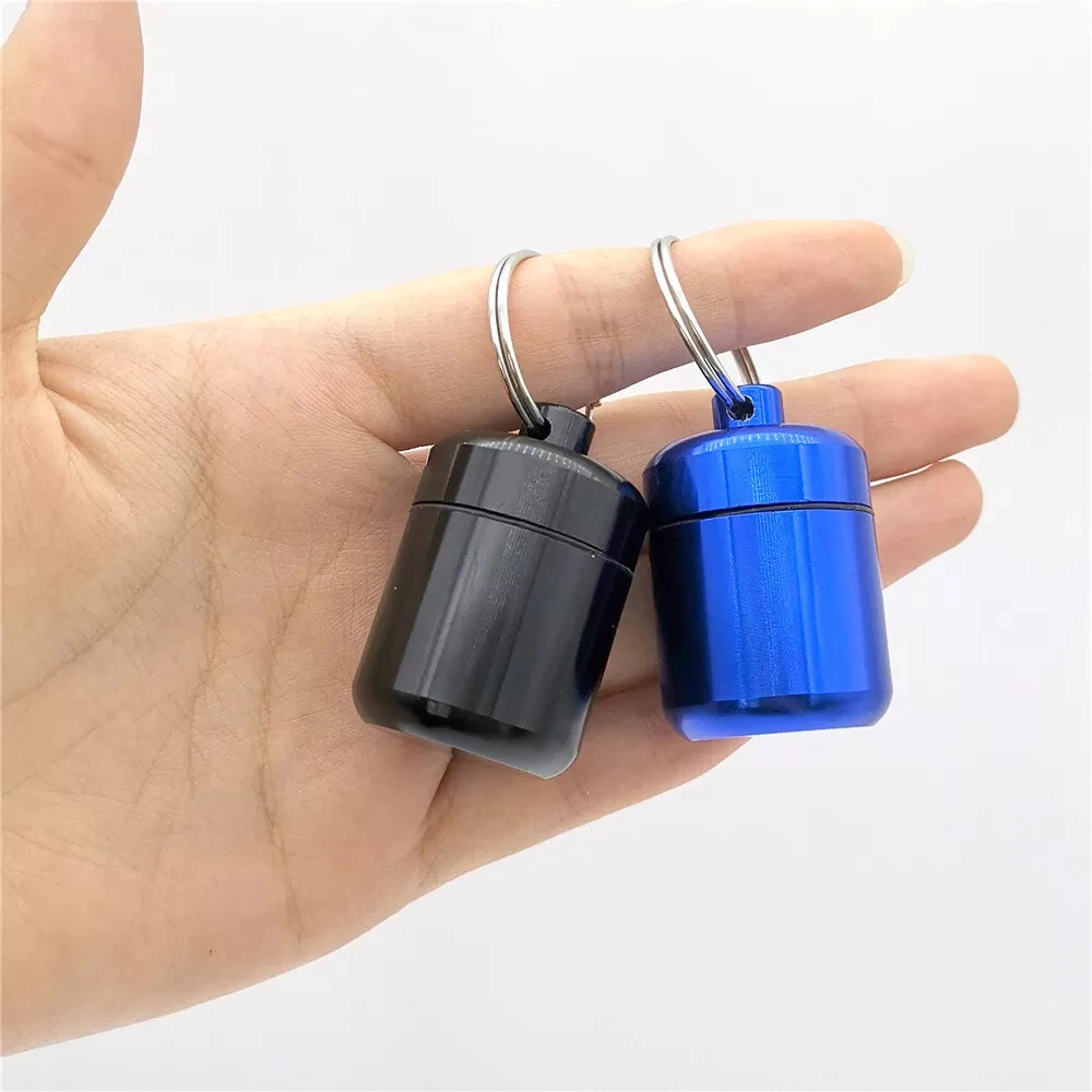 Mini Portable Aluminium Pill Case Keychain Outdoor Pocket Pill Box Container Carry Bottle Case Hearing Protection Earplugs Box