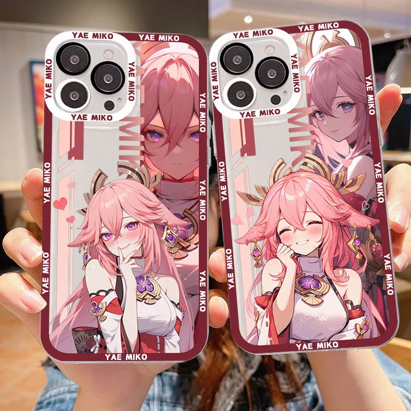 Genshin Impact Yae Miko Phone Case For Redmi 7 8 9 A For Redmi Note 5 7 8 9 10 11 Pro Max 4G 5G Funfas