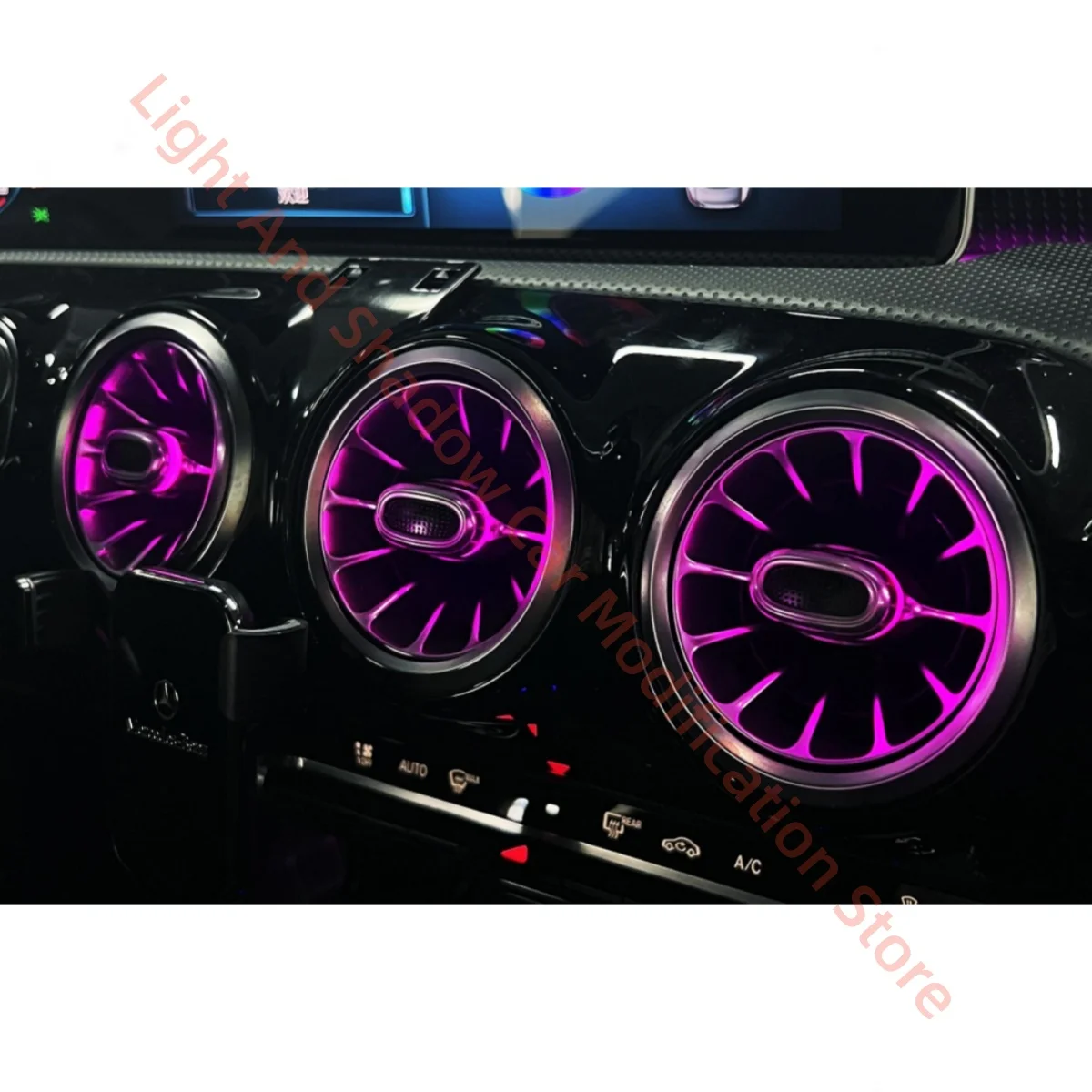 For Mercedes-Benz GLB X247 2020-2025 Ambient light automotive interior Luminous cover plate Luminous air outlet rotating tweeter