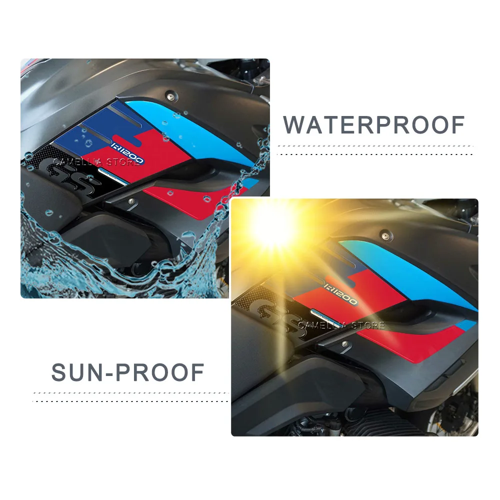 for BMW R 1200 GS 2008-2012 3D Epoxy Resin Waterproof sun-proof Blue Red Black Motorcycle Side Stickers