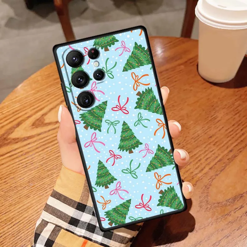 نمط تصميم القوس لسامسونج غالاكسي S26 S25 S24 S23 S22 S21 S20 Ultra Plus FE 5G غطاء أسود ناعم من البولي يوريثان الحراري