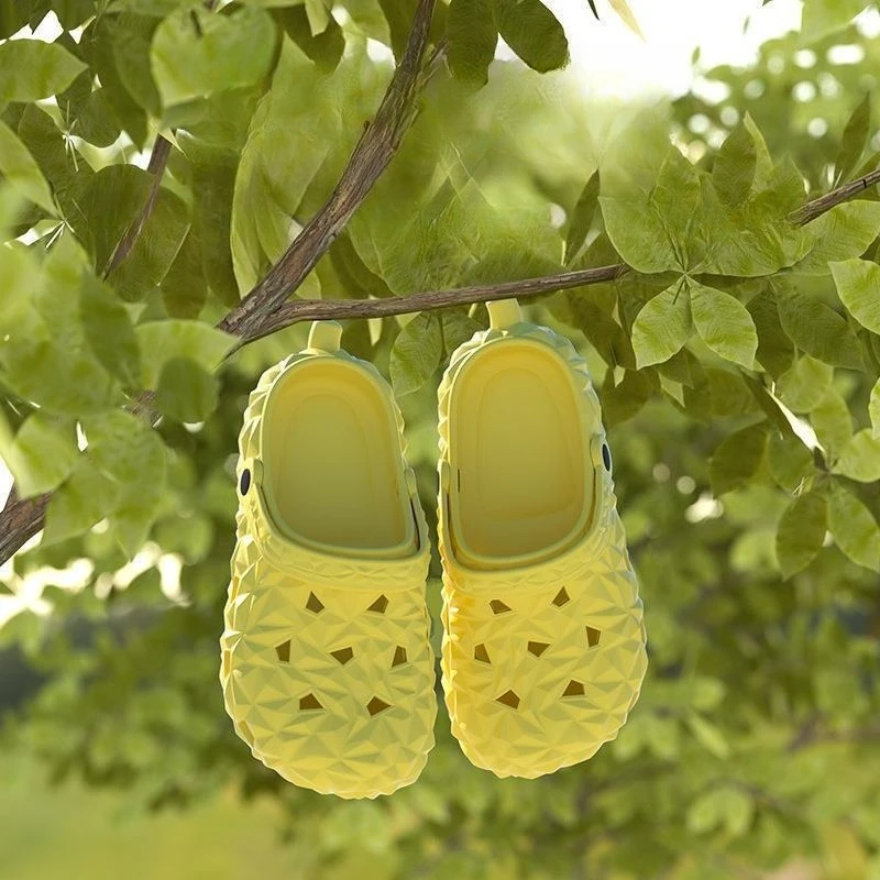 أحذية كهف دوريان مبتكرة للنساء في الصيف، شاطئ خارجي بسيط، نعل ناعم، صنادل كرتونية للزوجين مثل الفاكهة