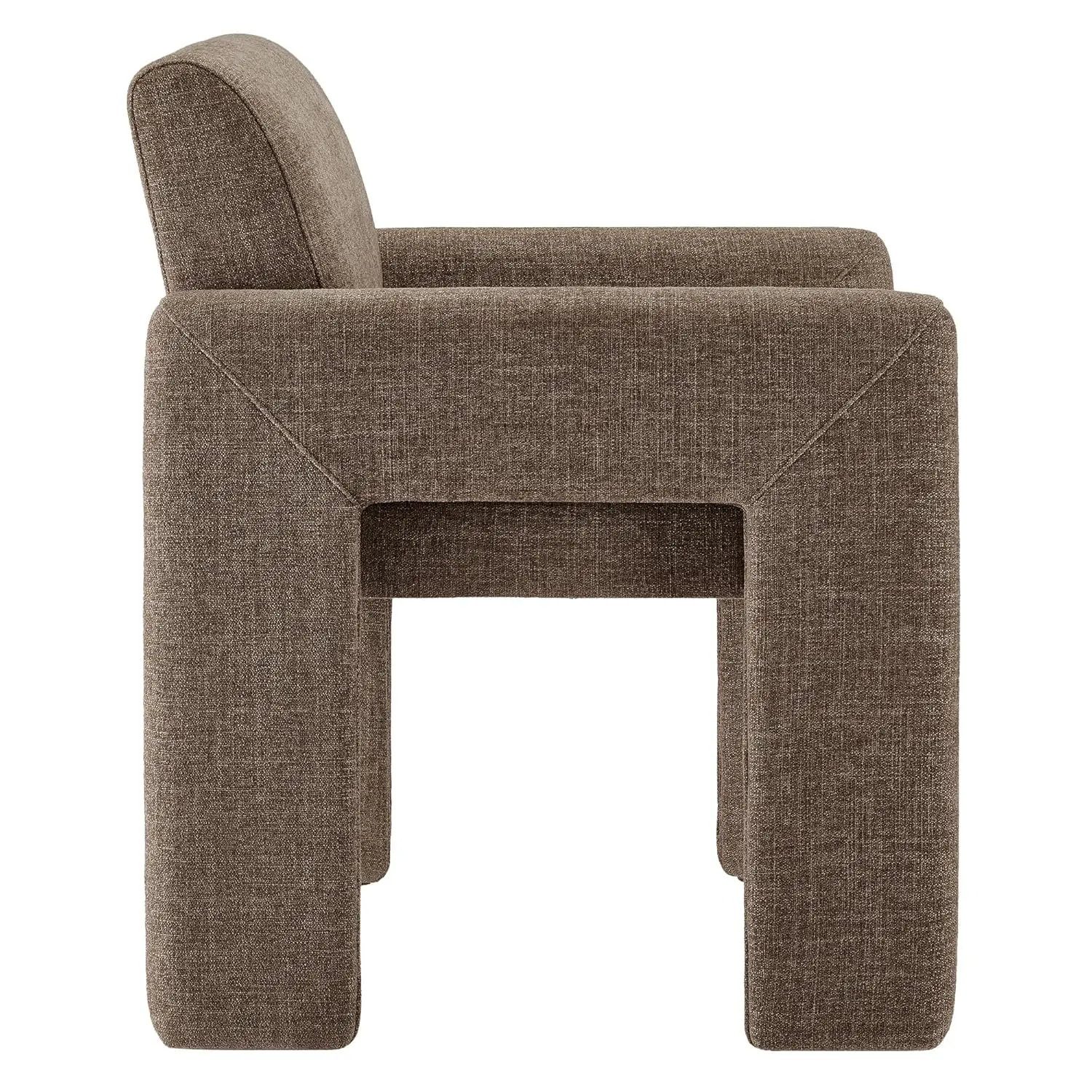 #Upholstered Dining Chair Cushioned Seat Living Room Office Bedroom Fabric Mocha