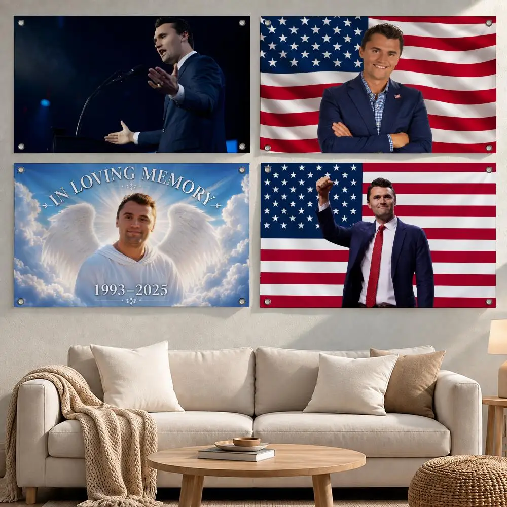 Political Figure Charlie Kirk Flags wall flag fabric hanging flag room decor apartment living room photo corner