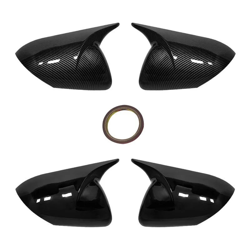 

For 09-13 Mazda 3 Axela reversing mirror cover, horn shaped rearview mirror shell, bright black reflector sticker