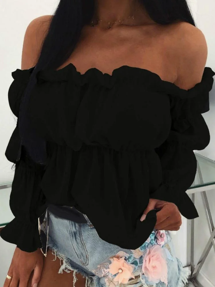 Street Sle Slim Fit Long Sve irt Women Sexy Ne Waist All Match irt Autumn Faion Ladies Premium Clothing