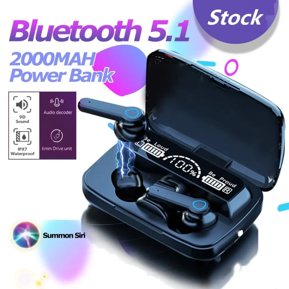 M19 True Wireless Headset Binaural Small In Ear Buds Sports Stereo Bass TWS Earbuds Newest Sports Earbuds