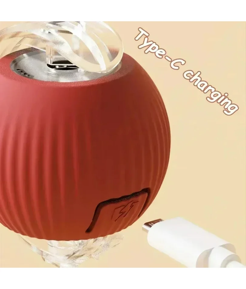 لعبة الكرة التفاعلية للقطط، كرة دوارة أوتوماتيكية مع ذيل، لعبة تفاعلية ذكية للحيوانات الأليفة قابلة لإعادة الشحن، فأرة ذكية للقطط