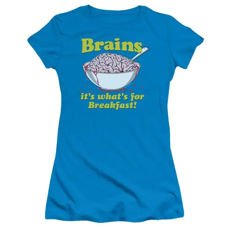 Zombies Breakfast Time Girl's Junior Babydoll T Shirt