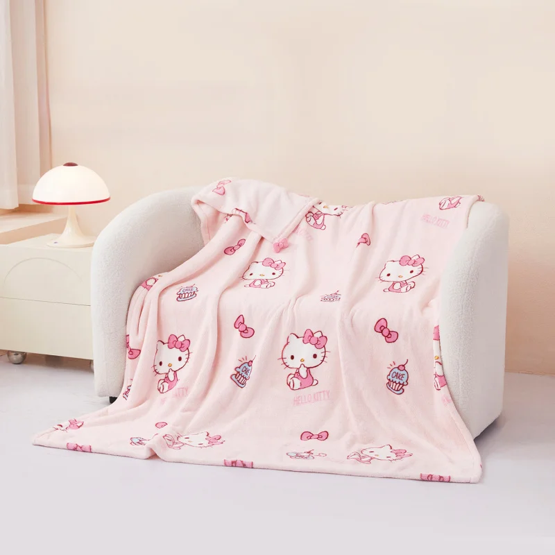 Hello Kitty Thick Anti-Static Warm Fleece Blanket, Multi-Purpose Winter Warmth, Skin-Friendly And Anti-Static