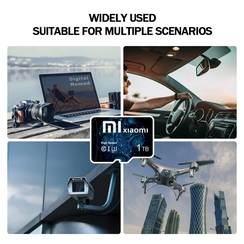 Mijia Xiaomi 2TB SD/TF Flash Memory Card 128GB 1TB Micro TF/SD Card 512GB Mini SD Card TF Flash Card TF Card 256GB per Tablet