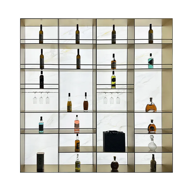 Stainless Steel Display Cabinet Of Tobacco And Wine Business, Glass Door Luminous Display Cabinet Of Foreign Wine And Wine Club