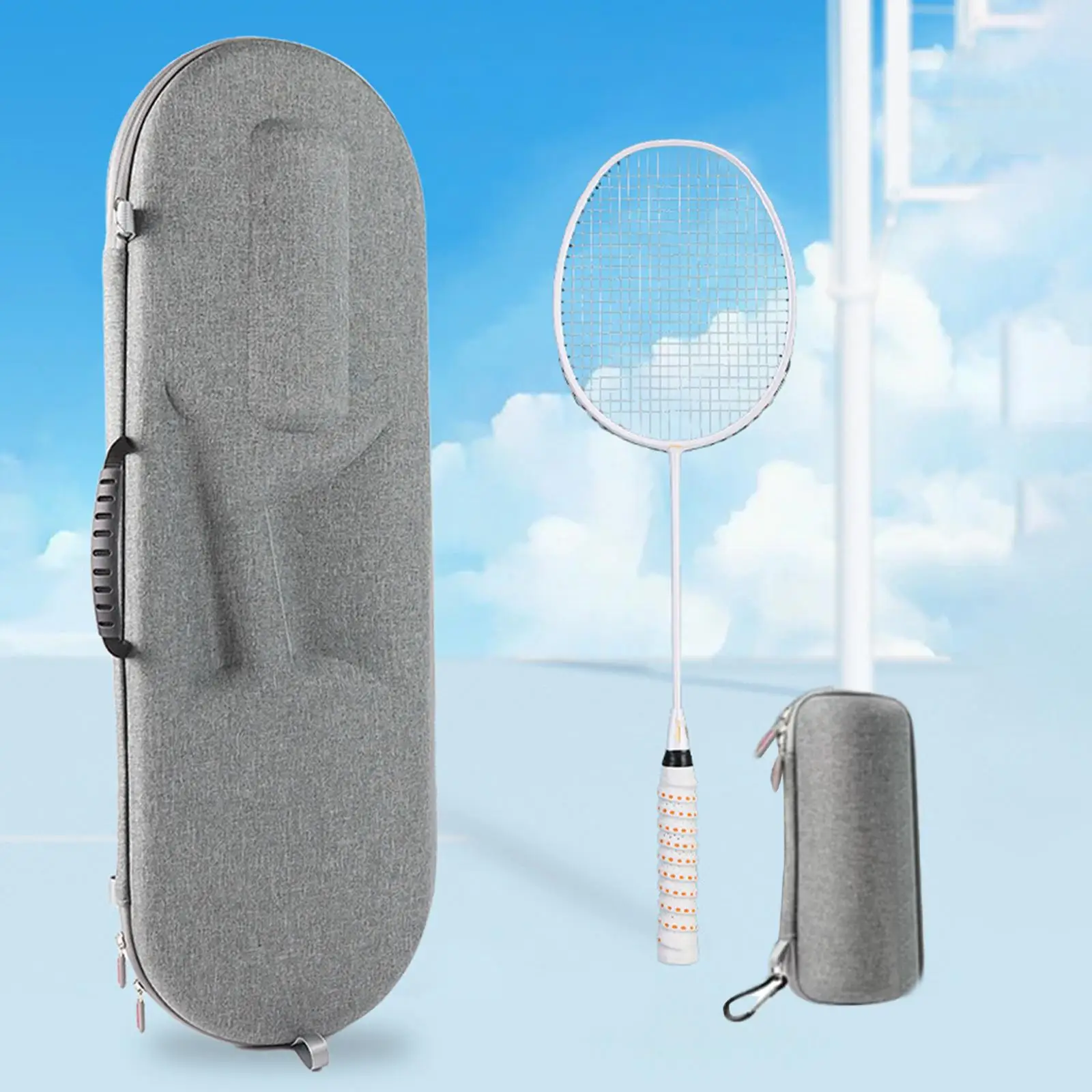 

Hard Shell Badminton Case with EVA Protection Double Racket Carrier Bag for Tennis Sports