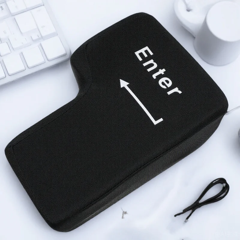 

Big Enter Pillow Usb Connectable Computer Office Stress Relief Enter Key Pillow Nap Cushion For Laptop Desktop Use Black
