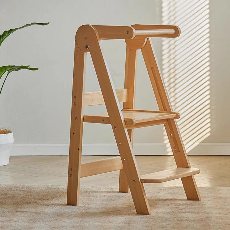 Removable Ladder Portable Prefabricated Stairs Small Kitchen Furniture Auxiliary Household Extendable Tabouret Wooden Horse LT