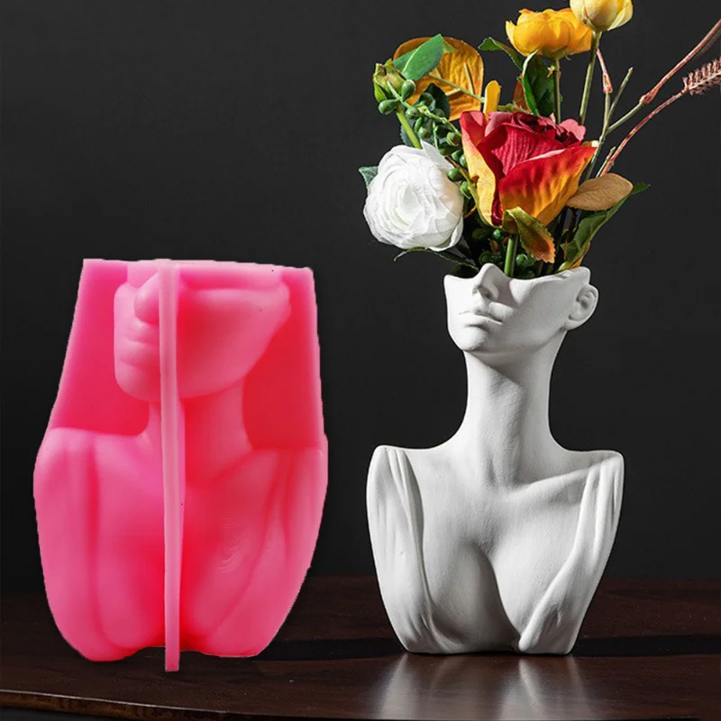 

Woman Body Vase Clay Mold DIY Nordic Human Body Art Flowerpot Pen Holder Silicone Mould Creative Plaster Resin Craft Home Decor