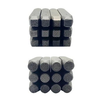 12 조각 금속 보석 조각 도구 보석 치즐 세트 전문 공예 도구 Dropship 만들기 패턴에 대한 철강 질감