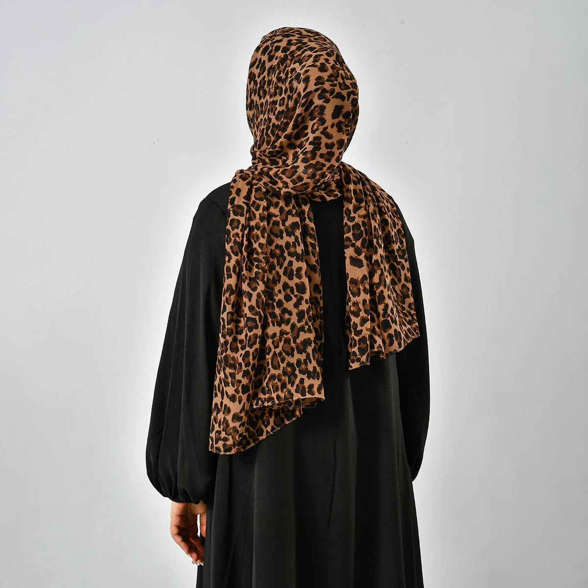 Vrouwen Luipaard Gedrukt Chiffon Hijab Sjaal Moslim Dunne Zachte Premium Chiffon Sjaal Klassiekers Luipaard Gedrukt Sjaal Hoofddoek Tulband