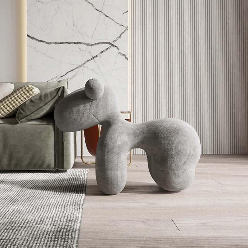 # Neuer kreativer Designer Tier Hocker Nordic Kids Leisure Sofa Stuhl moderner süßer Pony Leder Hocker