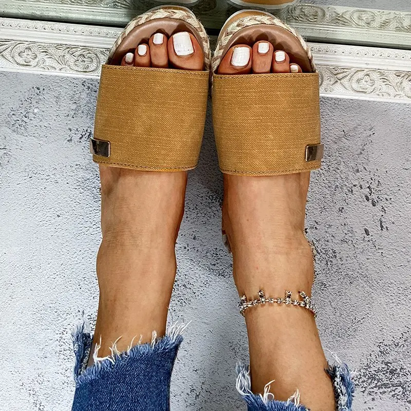 Damen High Heel Sandalen, Damen Pantoletten mit dicker Sohle, lässige Sommersandalen, neue Keilabsatz-Sandalen, Damenschuhe, Damen Plateau-Pantoletten – Detail 11