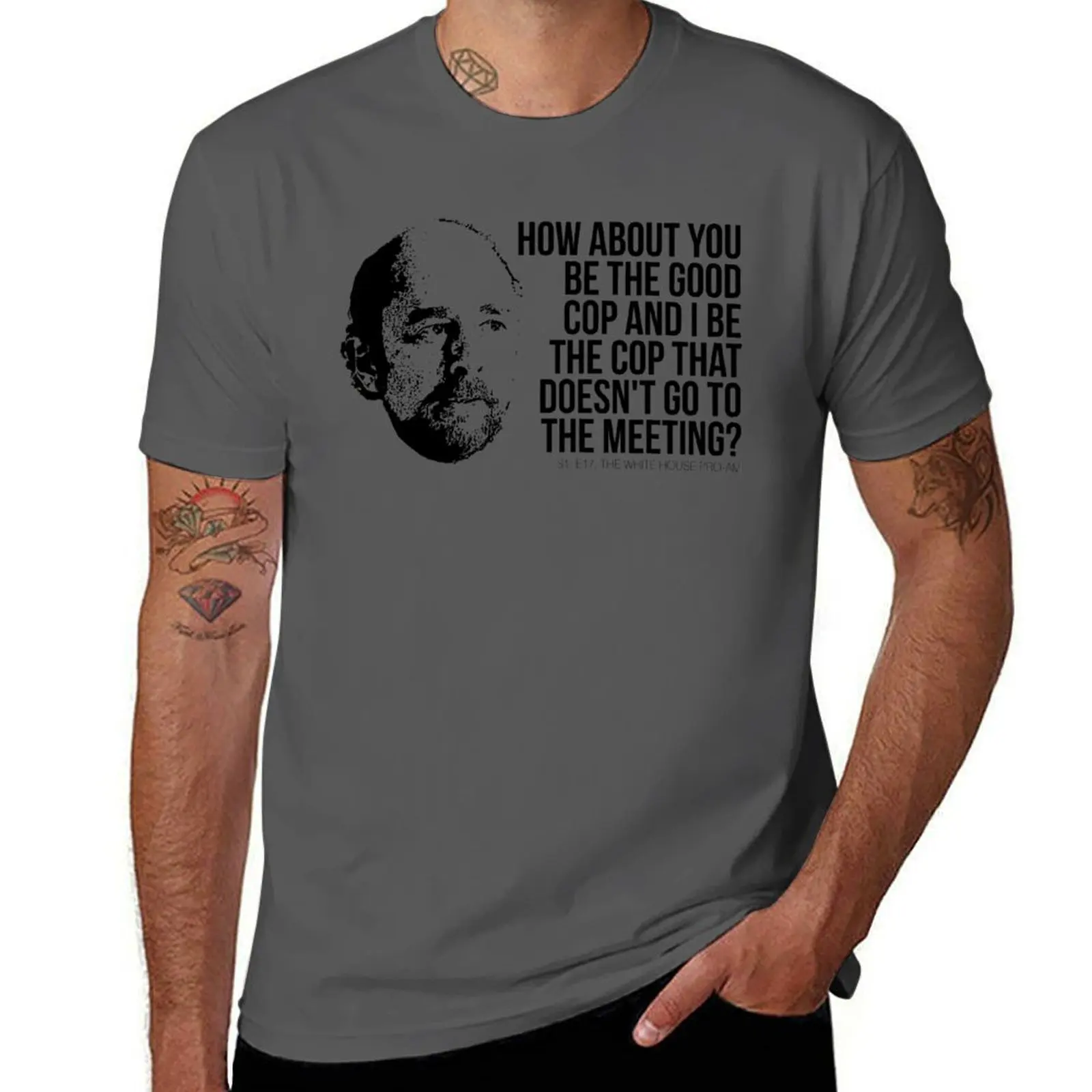 Toby Ziegler Good Cop/No Cop Tee T-Shirt Casual Graphic Print Tee